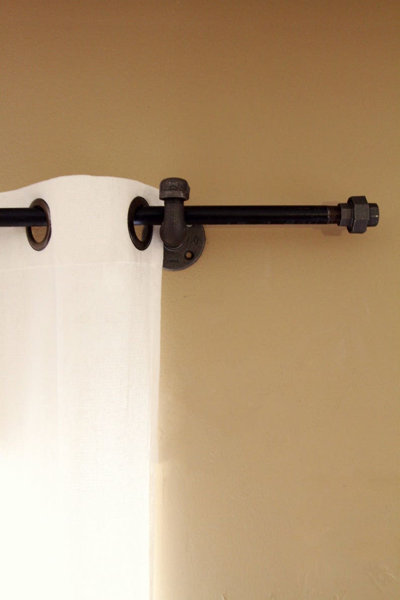 Metal Pipe Curtain Rod Oil Rubbed Bronze Nickel Finish Etsy
