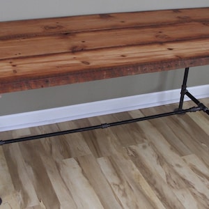 Reclaimed Wood Office - Rustic Solid Wood Desk - Industrial Table Metal Legs Pipe