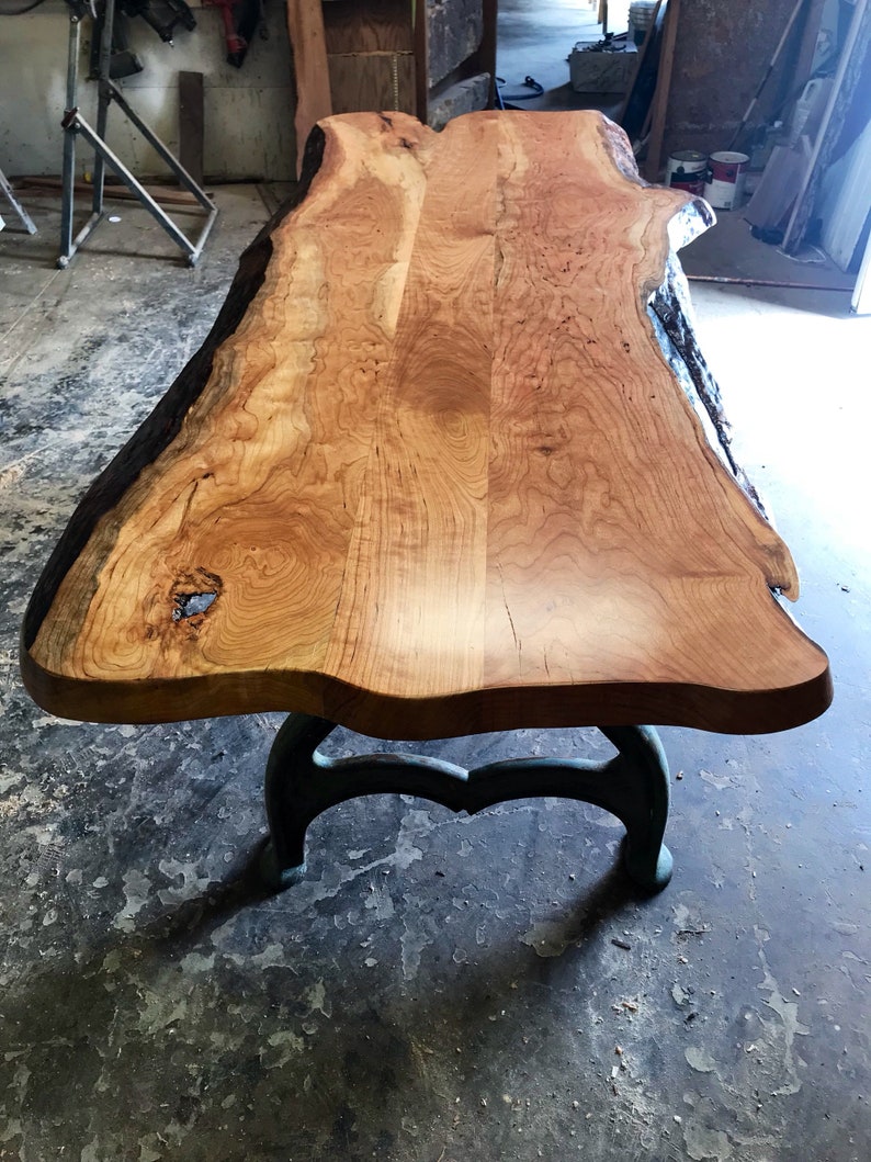 Cherry Live Edge Slab Countertop Butcher Block Tabletop Etsy Canada