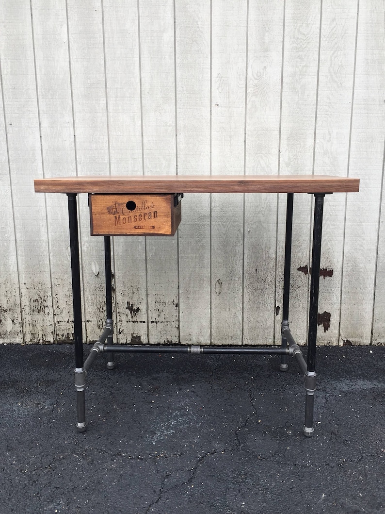 Live Edge Walnut Desk Reclaimed Wood With Drawer Image 0