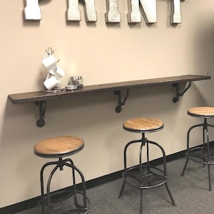 Wall Mounted Table Desk - Floating Walnut Shelf -Reclaimed Wood Bookshelf Floating Vanity Bathroom