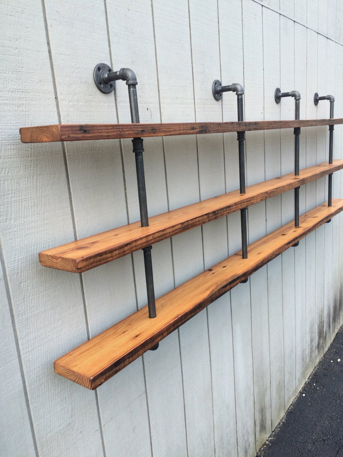Black gas pipe shelves deals