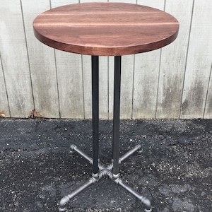 Round Walnut Dining Table Reclaimed Wood Bar Reclaimed Wood Round Table Pub Table Restaurant Tabletop image 2