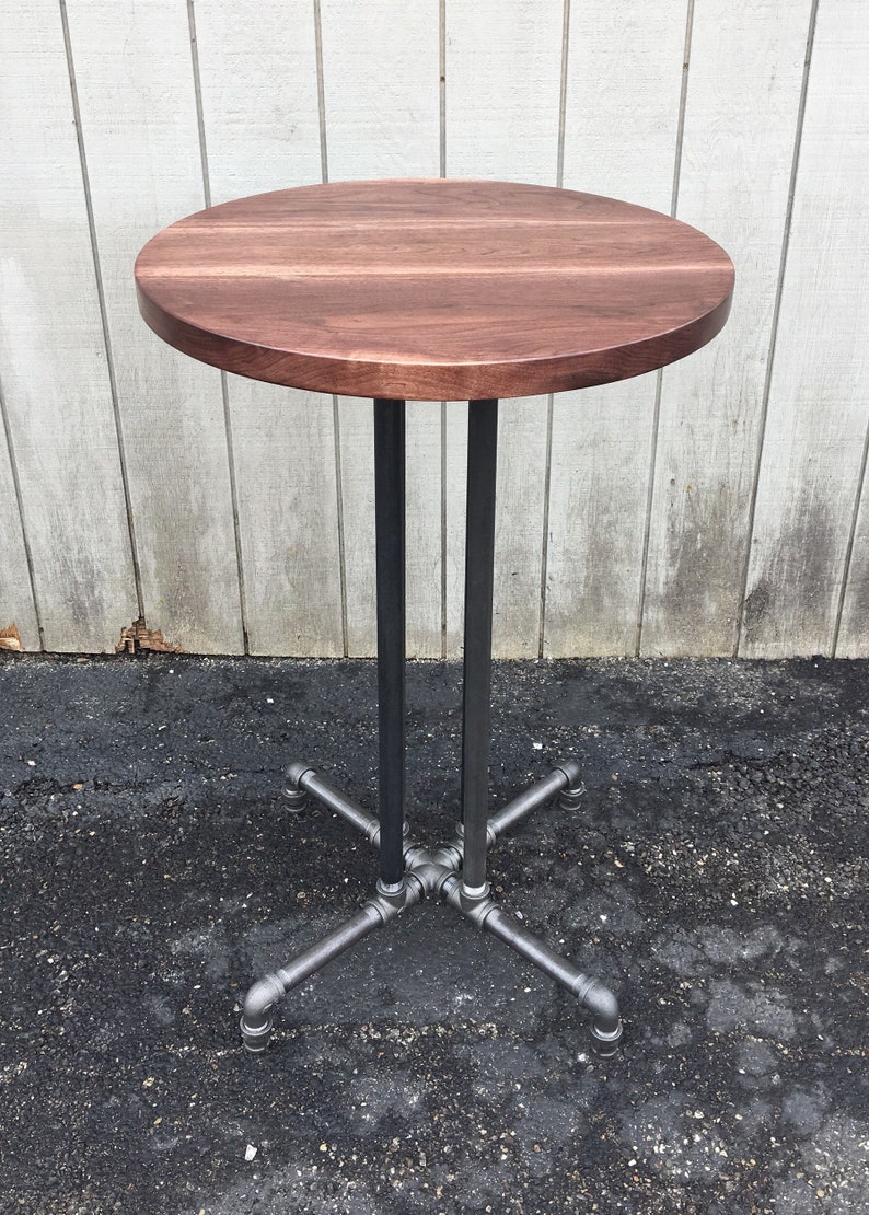 Round Walnut Dining Table Reclaimed Wood Bar Reclaimed Wood Round Table Pub Table Restaurant Tabletop image 2