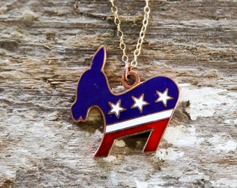 Political Democratic Donkey Necklace