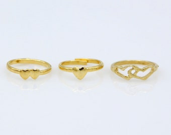 Vintage Gold Heart Rings - NOS