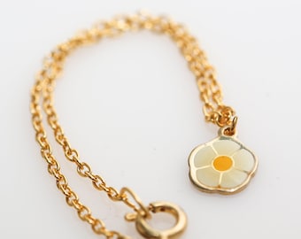 Vintage Flower Charm Bracelet