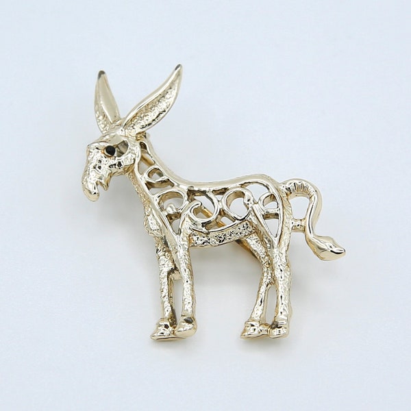 1972 Sarah Coventry "Demi" Pin Brooch Gold Tone Donkey RARE Vintage 70s