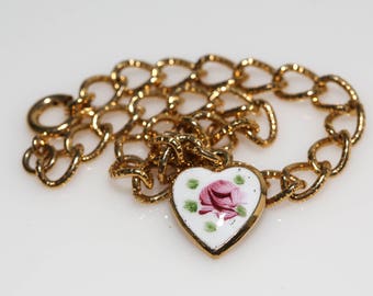 Enameled Heart Bracelet