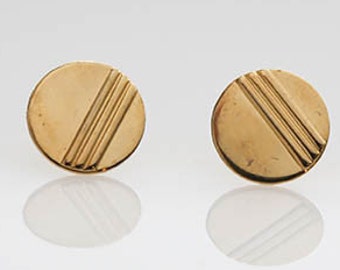 Tri-circle Gold Earrings