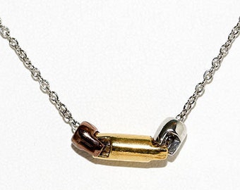 Modern Pewter Nugget Necklace