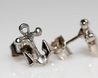 Silver Anchor Earrings