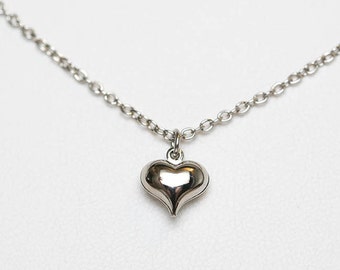 Simple Silver Heart Necklace