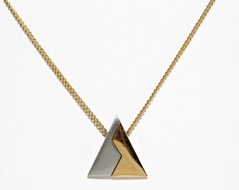 Modern Pewter Triangle Necklace