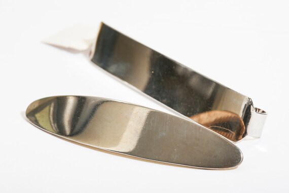 Vintage Gold Silver Minimalist Barrette NOS Hair Clip Oval Rectangle Shiny