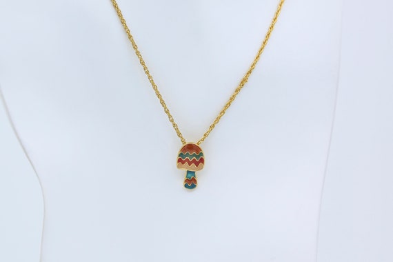 Psychedelic Mushroom Necklace – Vintage NOS - image 2