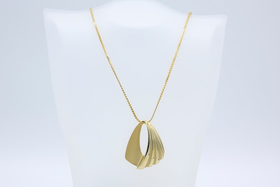 Vintage 1984 Sarah Coventry CAPRICE Long Gold Tone Chain Necklace Pendant Rare!