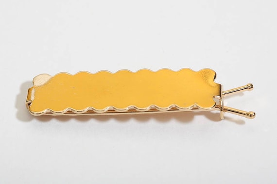 Vintage Tiny Gold Tone Barrette Hair Clip Dainty NOS Shiny