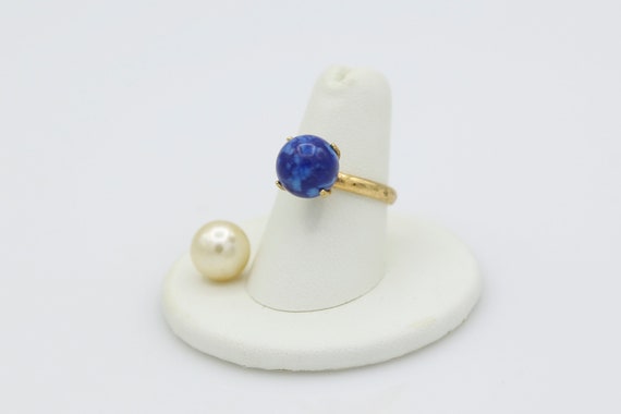 Vintage Sarah Coventry 1968 "Genie" Ring With Interchangeable Blue and White Ornaments RARE!