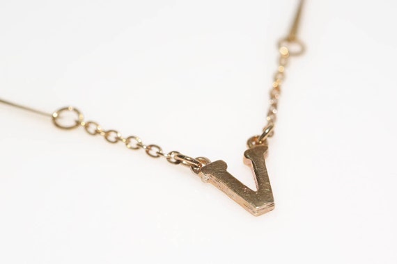 Vintage Emmons 'Just For You' Necklace V - NOS Emmons - Initial Necklace Letter Necklace Pendant