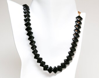 Vintage - Black Trifari Squared Necklace