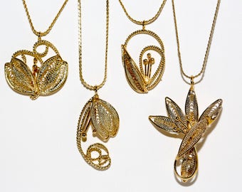 Fancy Gold Leaf Necklaces