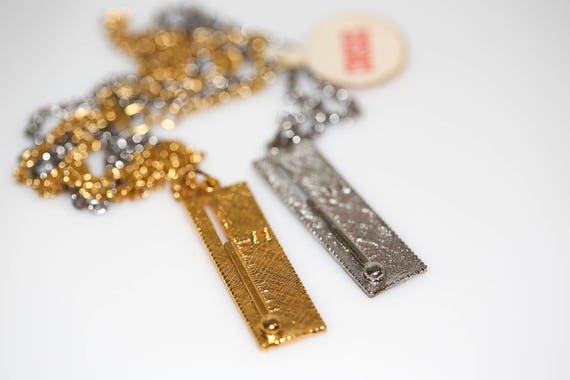 Vintage NEMO Temperature Crisis Necklace NOS Gold or Silver Tone Thermometer Pendant Charm Necklace Chain