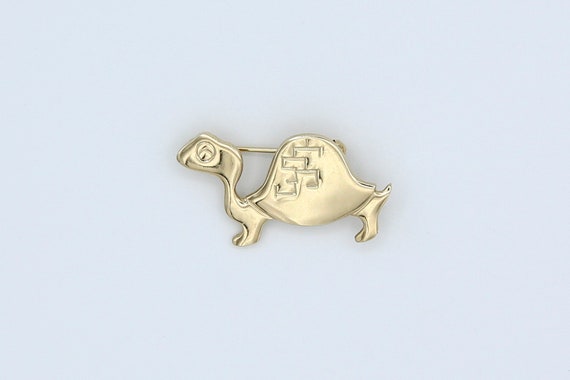 1968 Sarah Coventry "Slow Poke" Pin Brooch Gold Tone Turtle Tortoise RARE Vintage 60s