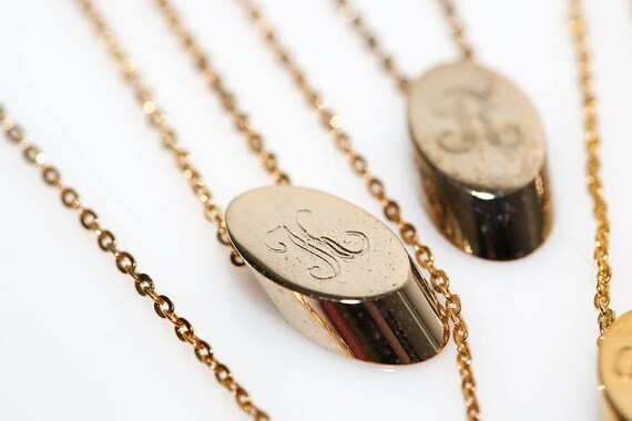 Vintage Initial Slice Necklaces - Letter Alphabet… - image 4
