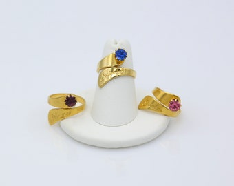 Vintage Gold Birthstone Wrap Ring - NOS