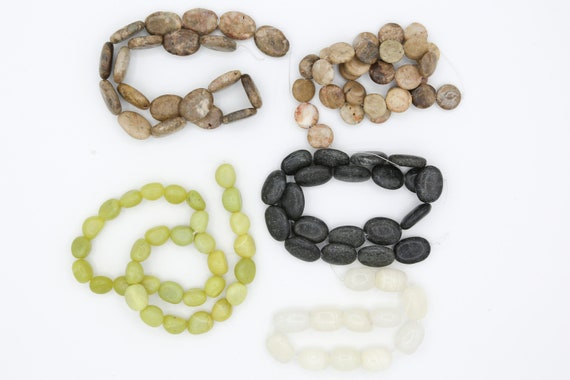 FMG Bead Lot #3 - NOS Mixture Marble Onyx Amphibolite Serpentine Jewelry Making Supplies Bundle