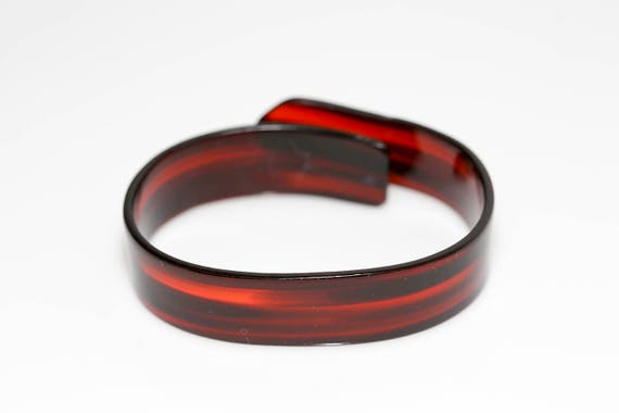 Vintage  Brown Tortoise Lucite Wrap Bracelet - NOS Translucent Wrap Bangle