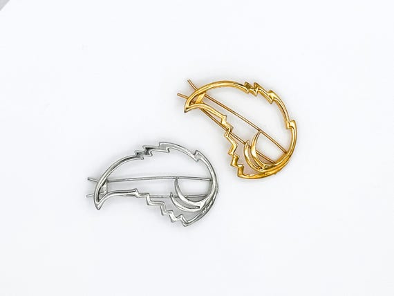 Vintage Stylized Shell Hair Barrette Clip NOS Gold or Silver Tone