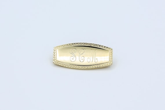 1981 Sarah Coventry Manager MONOGRAM BAR Pin Brooch Gold Tone Letter S.C.M. RARE Vintage 80s #6052
