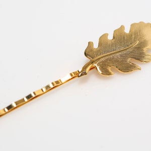 Vintage Gold Leaf Bobby Pin: Engraved Hair Clip on Card