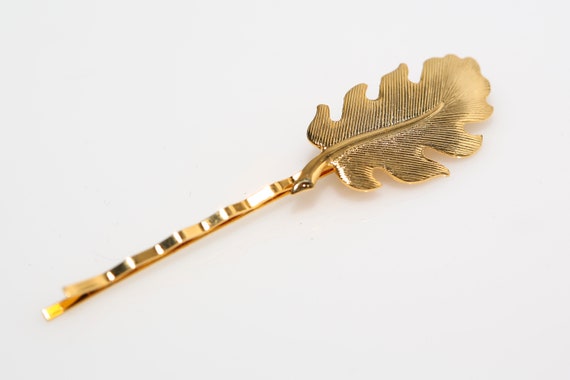 Vintage Gold Leaf Hair Pin NOS Carded Bobby Pin Hair Clip
