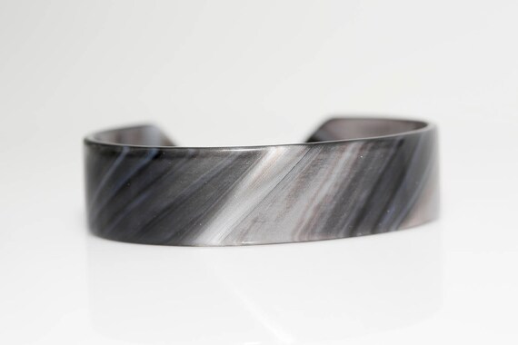 Gray Marbled Lucite Cuff - image 2