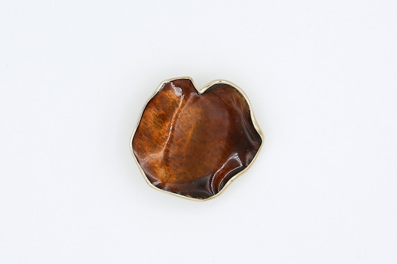 1982 Sarah Coventry "Amber Petal" Pin Brooch Gold Tone RARE Vintage 80s