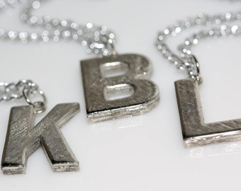 Silver Bling Initial Necklace - Vintage