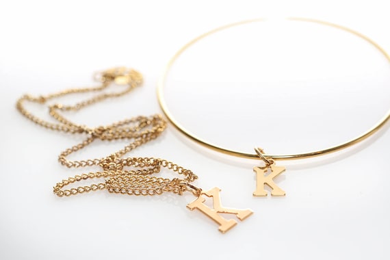Vintage Necklace/Bangle Initial Set