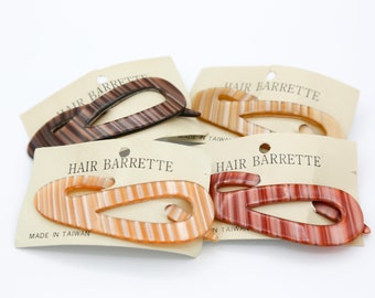 Laminated Hair Barrettes - Vintage NOS