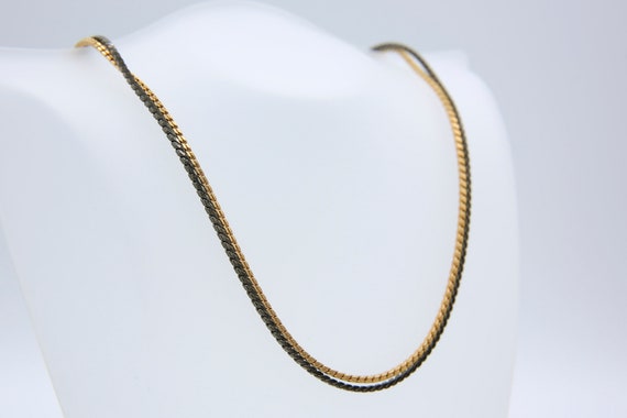 Vintage 1982 Sarah Coventry MIDNIGHT MAGIC Necklace Black Gold Tone Mixed Metal Double Chain Rare!