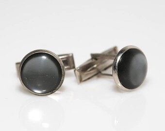 Silver and Gray Cuff Links - Vintage