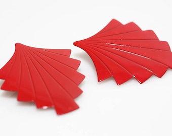 Red Fan Earrings