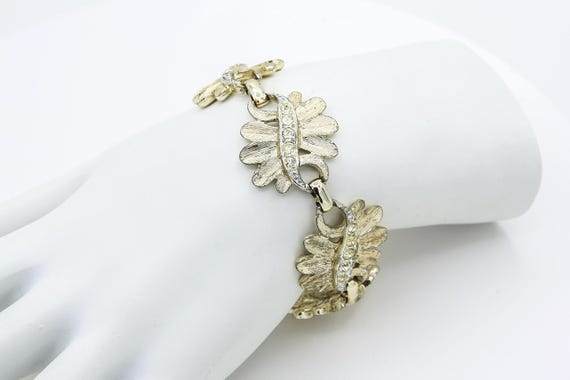 Vintage 1960 Sarah Coventry EVENING SANDS Bracelet, Gold Tone Rhinestone Bracelet, Rare!