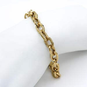 Vintage 1980s Sarah Coventry CHARM BRACELET Metal Chain Link Bracelet Gold Tone RARE