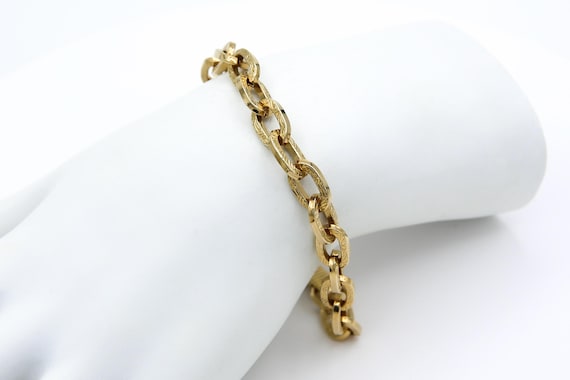 Vintage 1980s Sarah Coventry CHARM BRACELET Metal Chain Link Bracelet Gold Tone RARE
