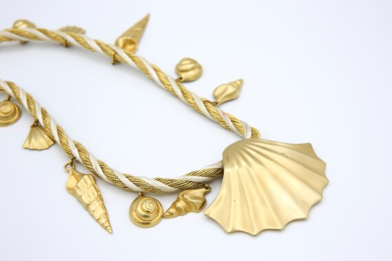 Vintage 1982 Sarah Coventry SURFSIDE Charm Necklace Gold Tone RARE