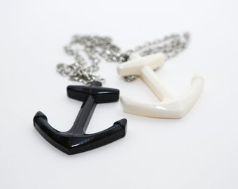 Black & White Anchor Necklaces