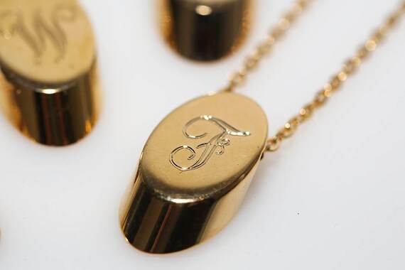 Vintage Initial Slice Necklaces - Letter Alphabet… - image 7